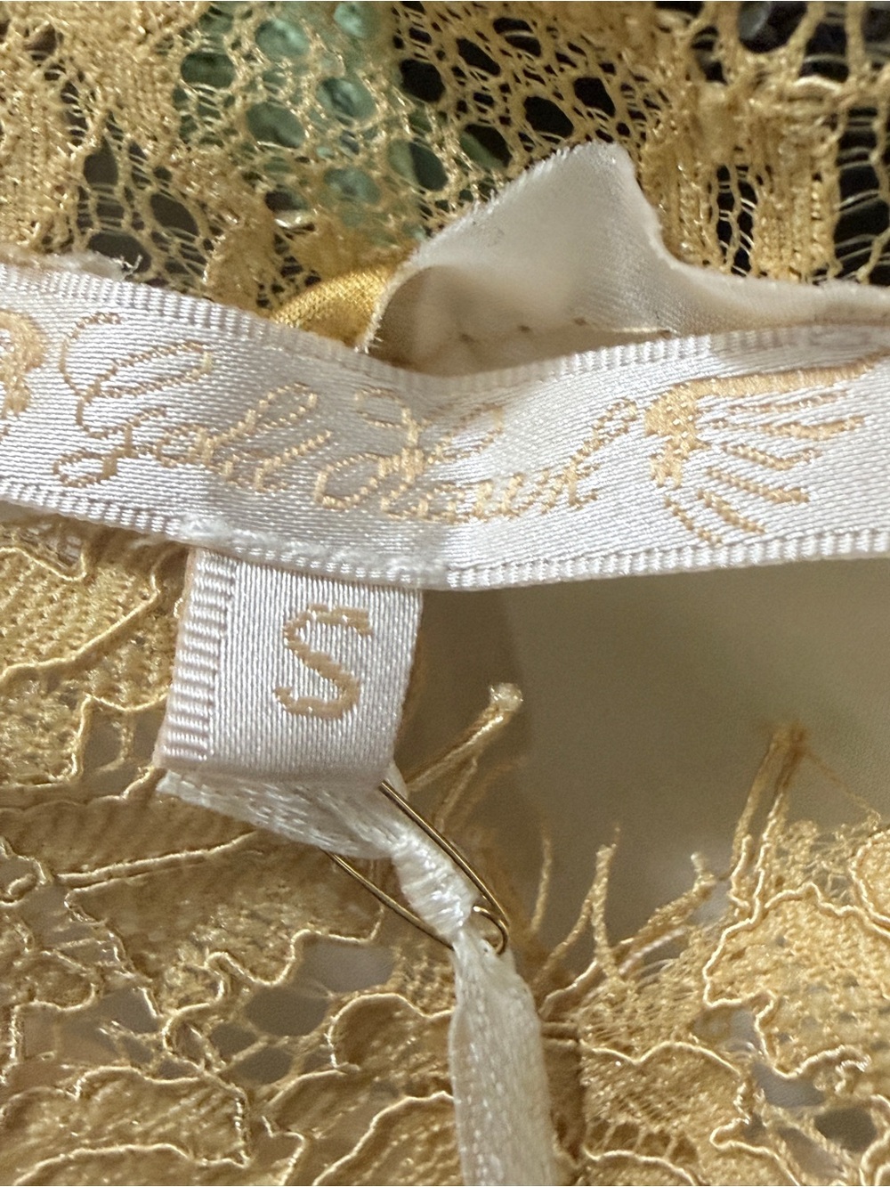 NWT Gold Hawk GH4463 100% Silk Golden Bloom/Fall Camel Lace Cami Size S - Picture 9 of 14